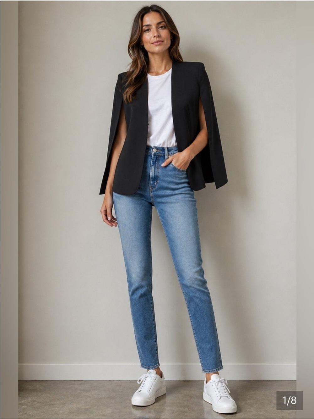 NWT DREW Classic Black Cape Suit Blazer Jacket